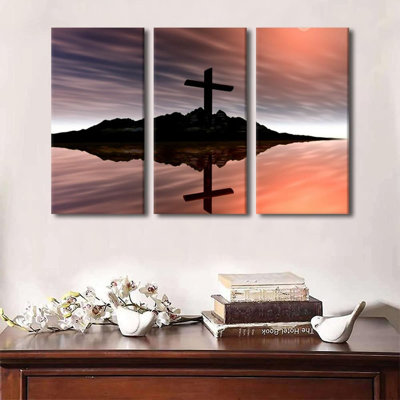 Maison décorations salon toile art mural photos chrétiennes pour croix murales Jésus-Christ 3 panneaux toile Art mural