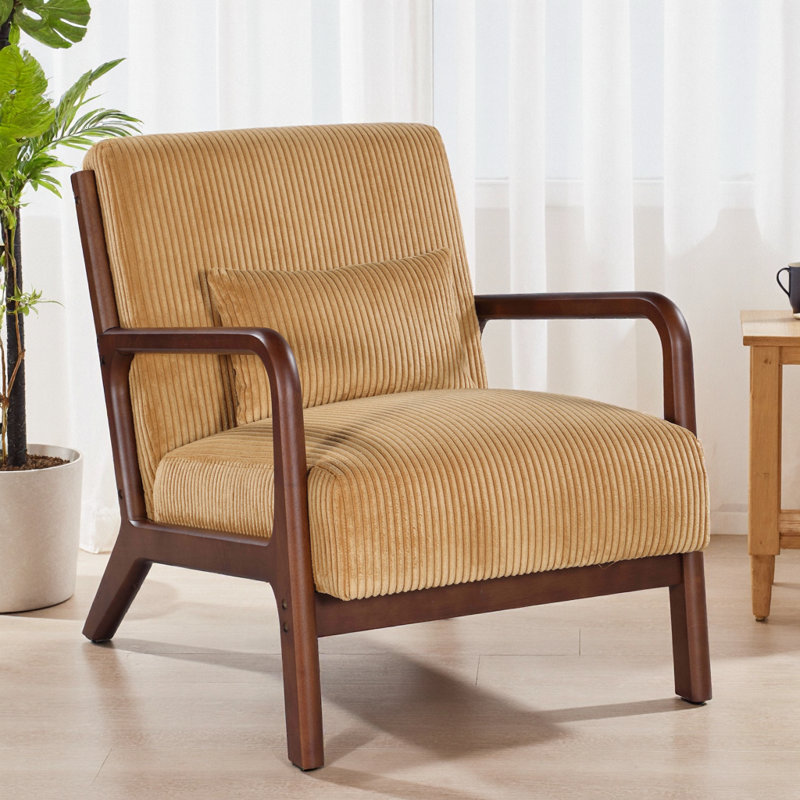 Chaise longue en bois, Jaune, Brun