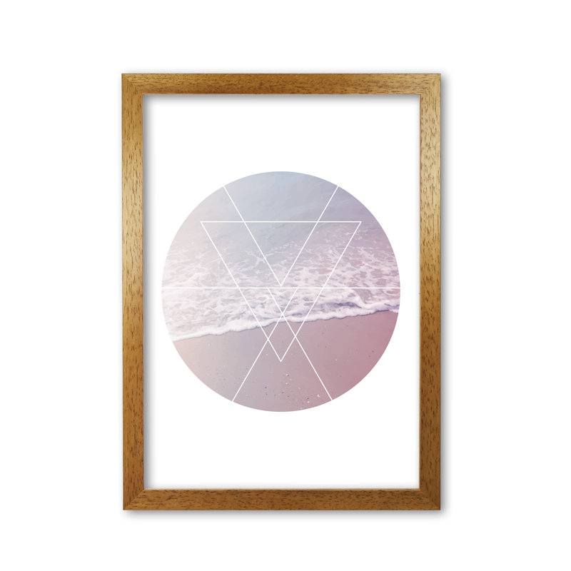 Abstract Tide - Print, Honey Oak Frame, 30 cm H x 21 cm W x 5 cm D