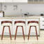 Ensemble de 2 tabourets de bar pivotants à dossier bas, chaises de bar en bois avec siège à coussin souple, hauteur de 25 pouces-565471309