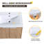 Meuble-lavabo double mural avec plateau en résine, meuble-lavabo flottant avec 4 portes et armoire latérale-761485108