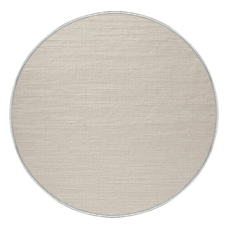 Tapis beige uni lavable à la machine, Rond 4 pi