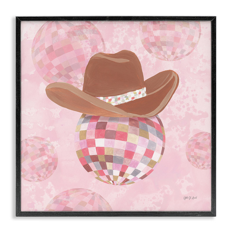 Rosy Hued Cowgirl, H 12 po x l 12 po, Giclée encadrée noir minuit