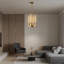 Lustre 4 lumières avec abat-jour en verre-1190579634