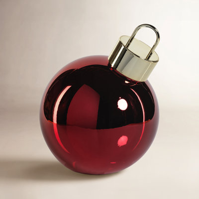 Lighted Glass Slanted Ball Holiday Accent
