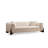 Elegant 3-Seat Sofa, White Fabric, 97.6 x 39.4 x 27.6 inches | Beech Wood & Chipboard Frame, 100% Polyester, 28 DNS Foam Back | Fixed Cushions, Dry-Cleanable Fabric, Solid Wood Legs | Perfect for Modern Living Rooms