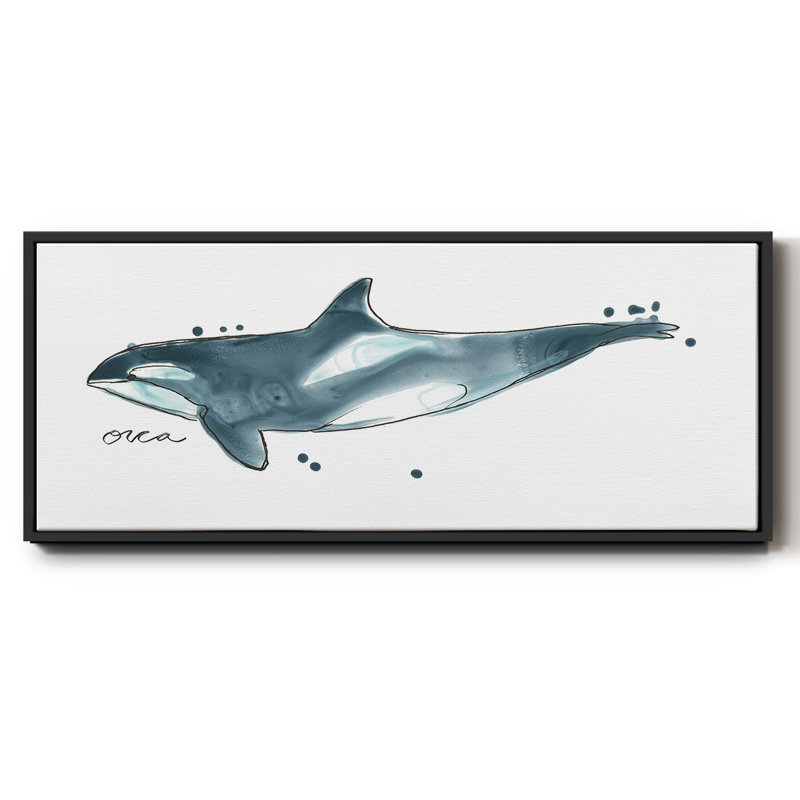 Whale IV- Framed Canvas, 20" H x 50" W