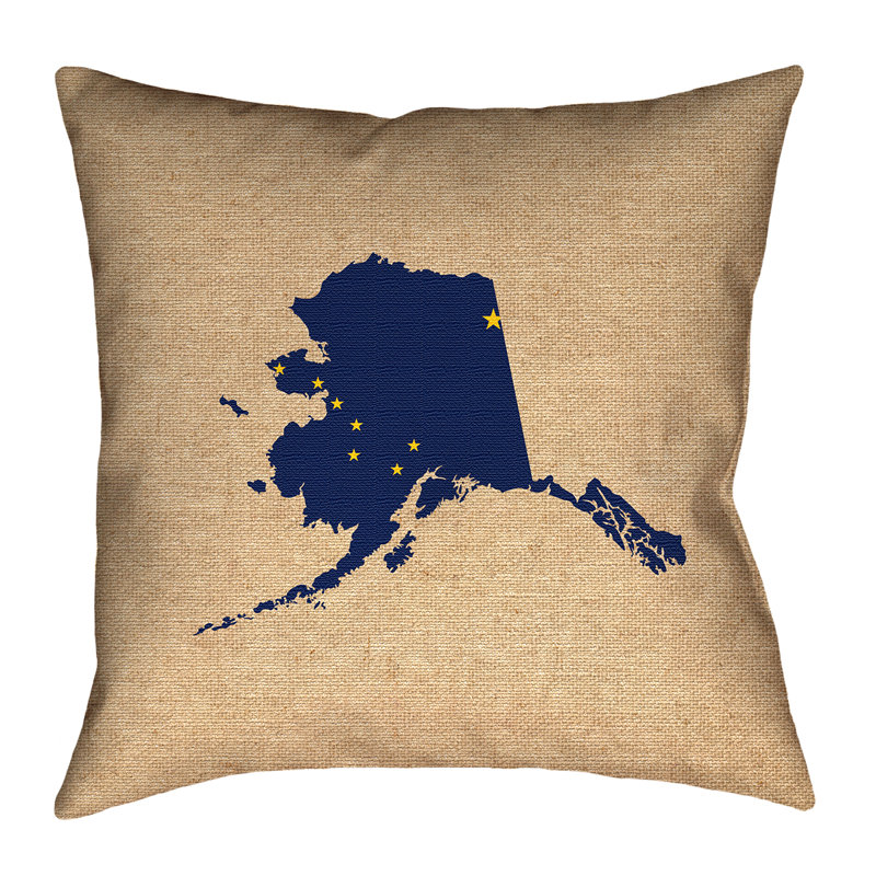 Drapeau de l'Alaska Katelyn Smith, Beige/bleu, 36 po x 36 po