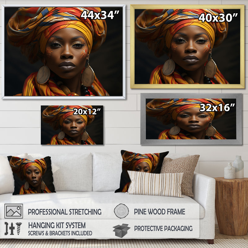 Voix sur toile, art africain-américain, H 12 po x l 20 po x P 1 po, Encadrement doré