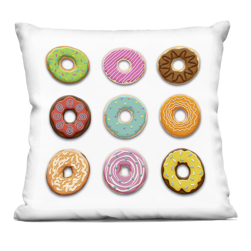 Coussin décoratif Delici, Carré 18 po, Blanc / Bleu