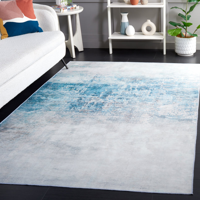 Tapis gris / bleu Bennita 833, Rectangle de 5 pi x 8 pi