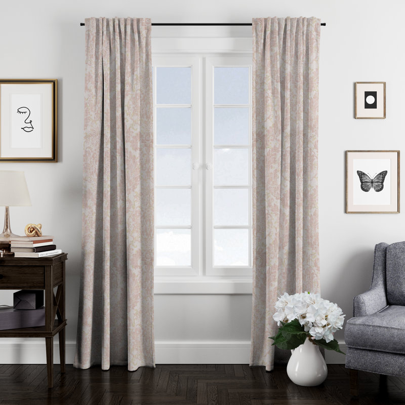 Panneau de rideau simple obscurcissant en lin avec passe-tringle Bella, Rougir, l 50 po x L 120 po