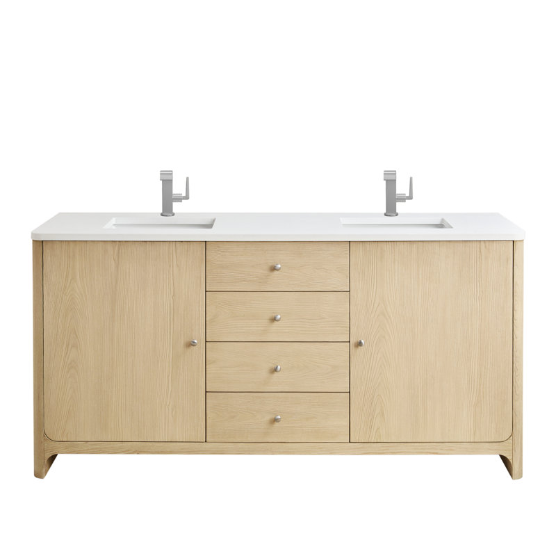 Gracyn 71.75'' W Double Vanity, Victorian Silver Quartz, Coastal Driftwood, White Zeus Quartz