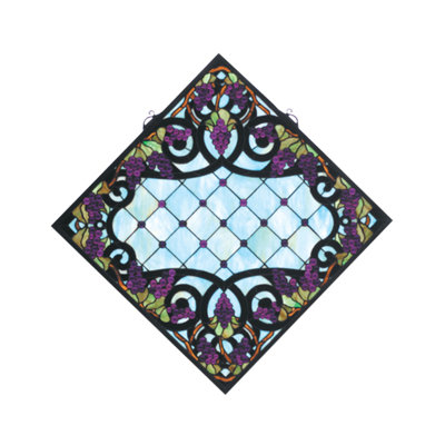 Vitrail en verre coloré 25,5 "x H 25,5"