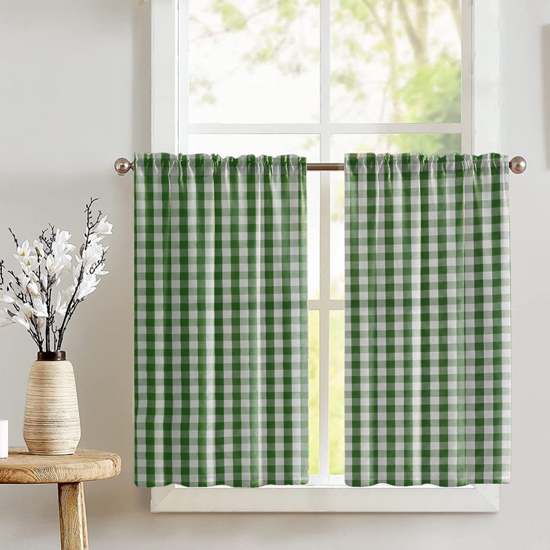 Rideaux à carreaux Gingham, Vert forêt