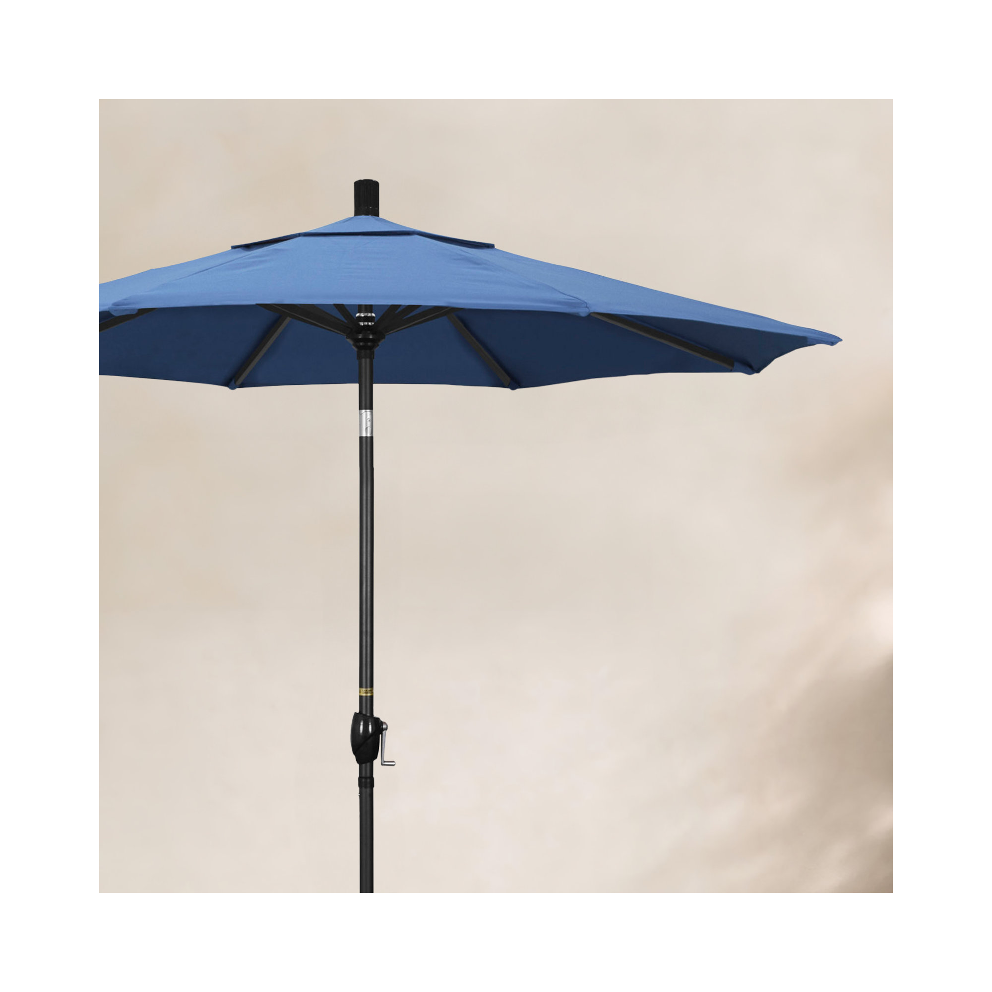 90'' Outdoor Umbrella, Frost Blue Performance, Black, Olefin