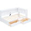 Lit de jour simple avec prises et rangement - Bois massif pour un lit stable et fonctionnel avec deux tiroirs et une capacité de charge accrue dans la finition-333697433