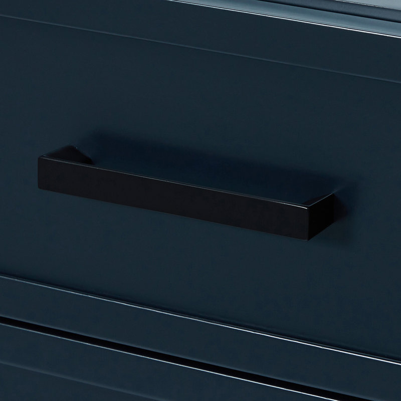 ARIEL Kelly 55 Single Sink Bathroom Vanity with Italian Carrara Marble Top, Midnight Blue, 55"