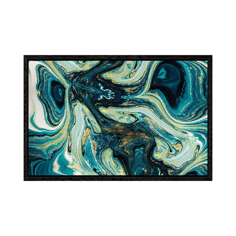 Spacetime - Print on Canvas, Black Framed, 66.04cm H x 101.6cm W x 3.81cm D