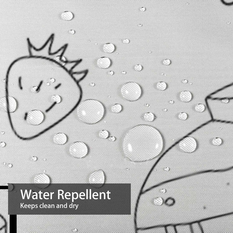 Rideau de douche avec 12 crochets Doodle, L 72 po x l 72 po