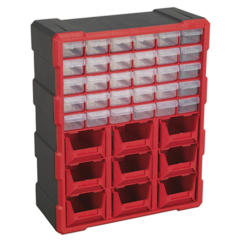 Carita 38cm W Plastic Storage Rack, Red/Black