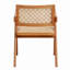2 fauteuils en beige naturel - pieds en bois massif avec dossier rembourré de style Mid-Century moderne pour la bière et 2 coussins confortables