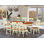 L'ensemble de mobilier de salle à manger 9 pièces comprend une table de cuisine ovale avec rallonge papillon et 8 chaises de salle à manger, babeurre et cerise