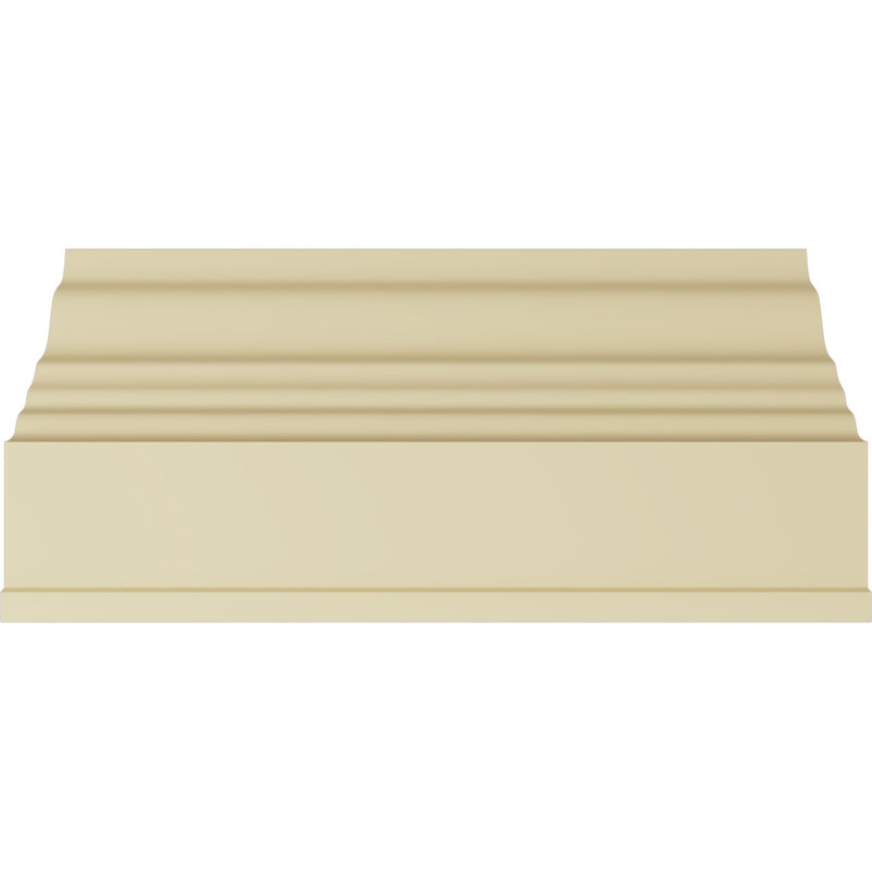 Primed Geometric Polyurethane Crown Moulding Sample, 12" Length