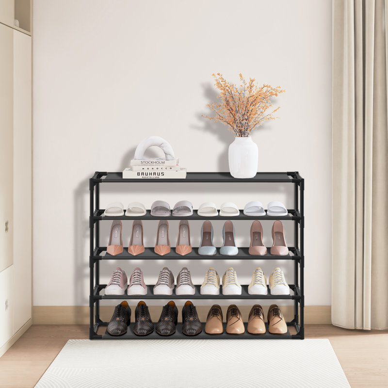 Simple Assembly 5 Tiers 25 Pair Stackable Shoe Rack