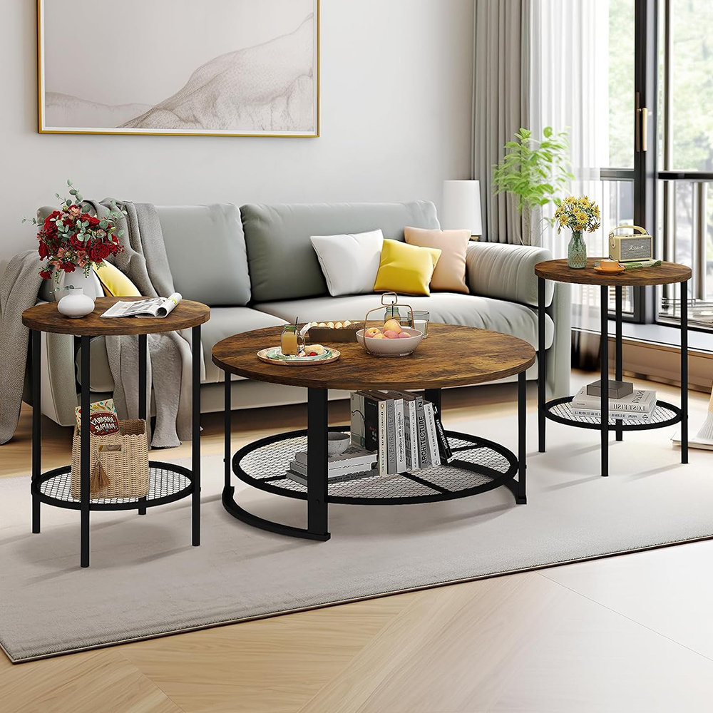 17 Stories Brinnley Piece Coffee Table Set Reviews Wayfair