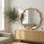 Miroir décoratif rond en bois naturel ondulé de 36 po de couleur bois naturel, pour chambre à coucher, salle de bain, salon, entrée-134381560-134381561