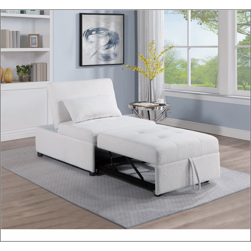 Canapé-lit contemporain en tissu Sherpa