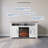 Pizano 47.65'' Credenza Modern 48" Barn Door Wood TV Stand with 18" Electric Fireplace Heater & Media Entertainment Center-687529056