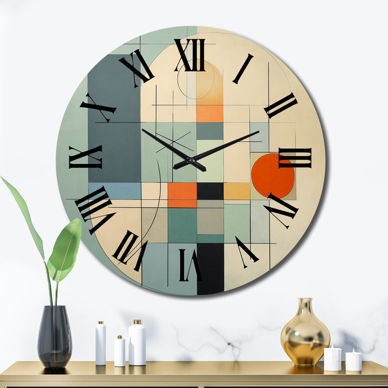 Horloge murale Serendipity Mid-Century Geometrics II, Très grand