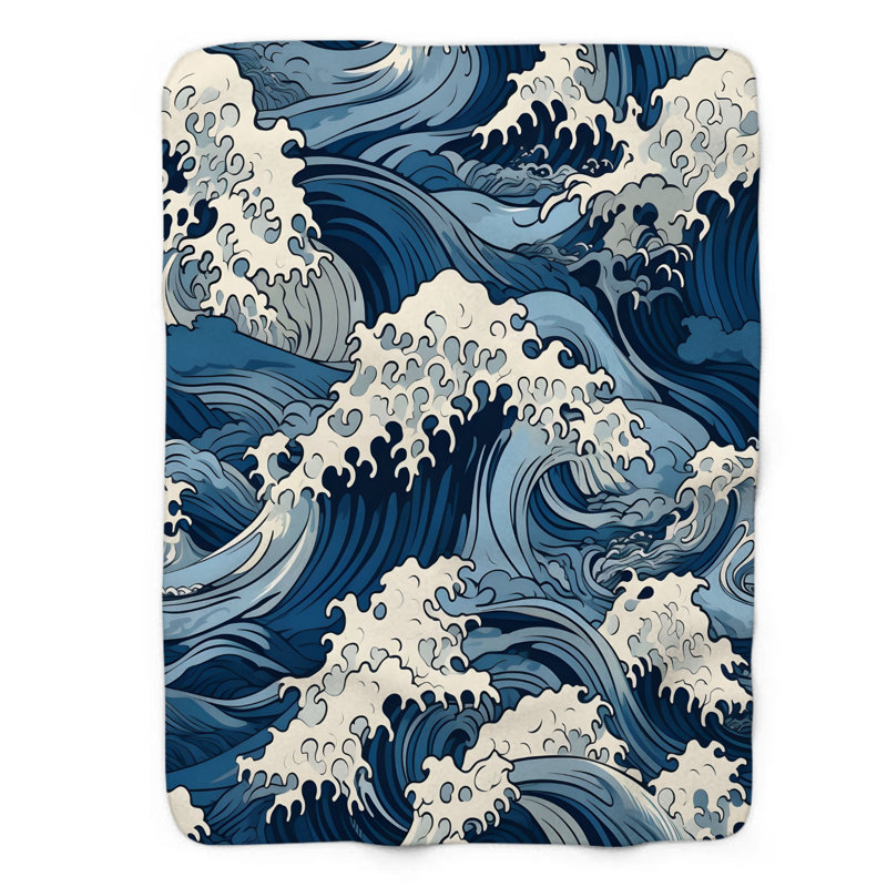 Sea Swirls - 1 Piece Premium Blanket, Queen