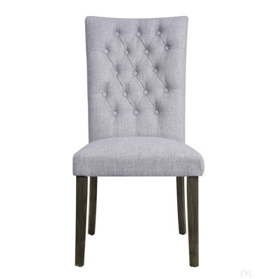 Ensemble de 2 chaises d'appoint en lin gris et chêne gris