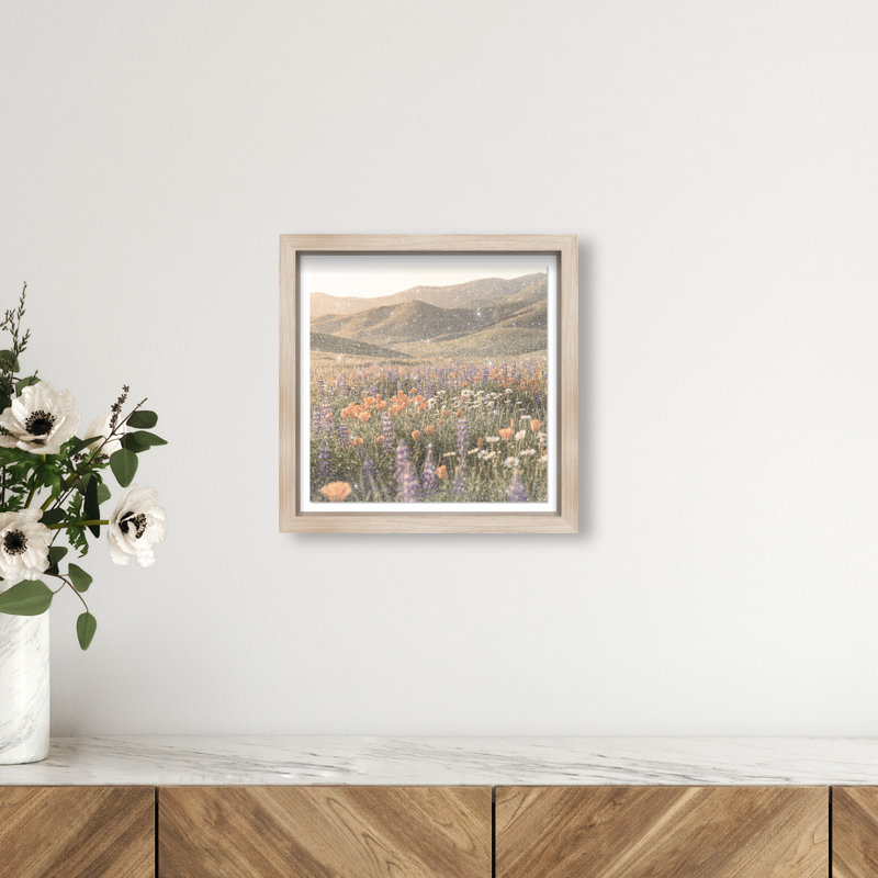 Lavender Hill Print by Oliver Gal, 13.5" H x 13.5" W, Natural Oak Shadowbox