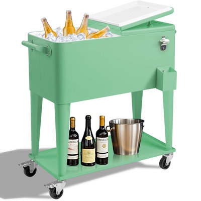 80 QT Patio Cooler Cart