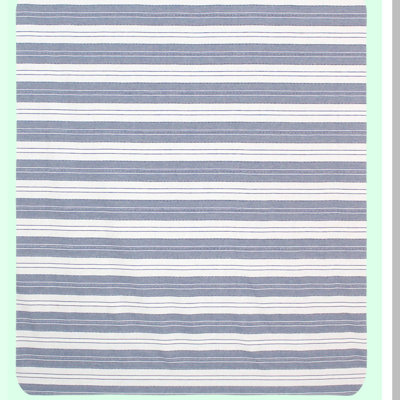 Oceanic Elegance: Nautical Chambray Blue & White Shower Curtain with Luxury Hotel Stripe and Decorative Weave