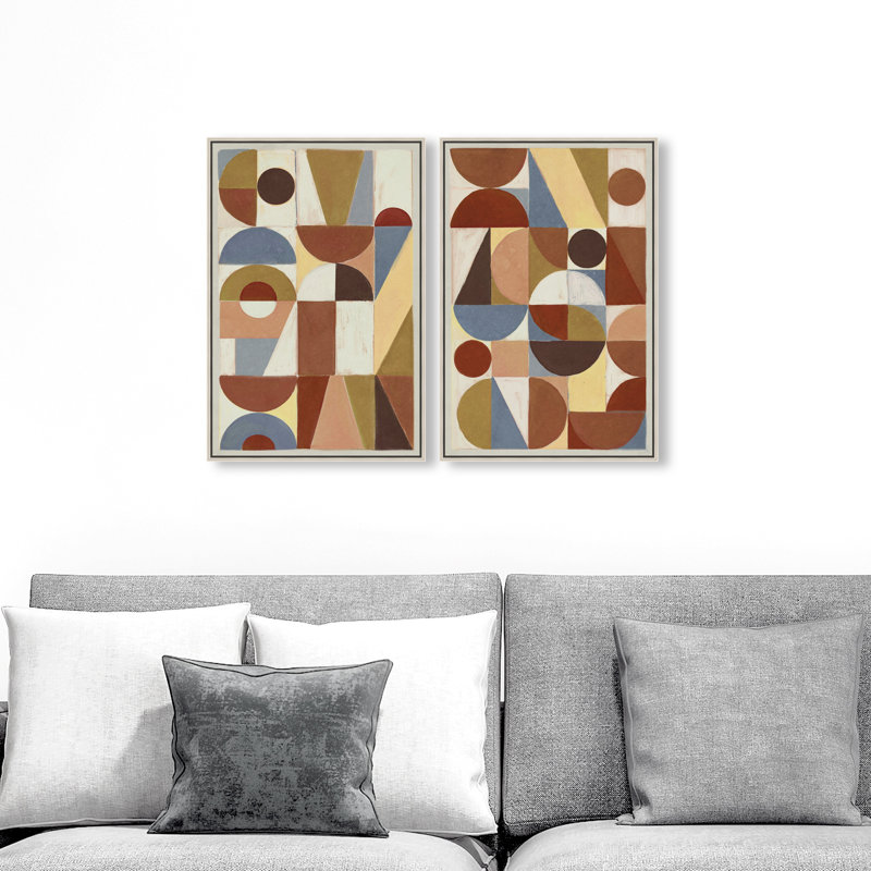 Tiled Set Set by Oliver Gal, 32"H x 22"W, Silver Floater Frame
