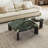 Modern  Green Marble Coffee Table Set With Side Table