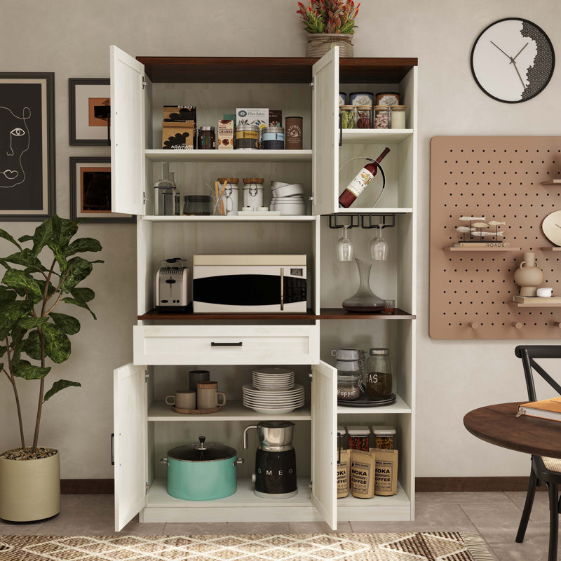 70.8" Kitchen Pantry With Charging Station