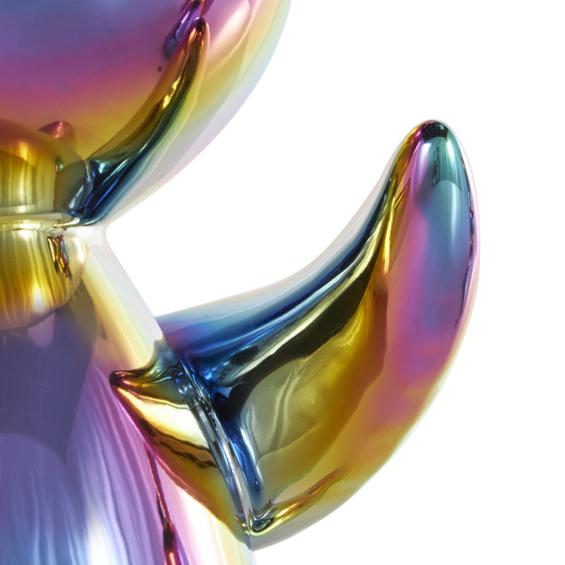 Ensemble de sculptures décoratives en porcelaine, Bleu / jaune / rose, H 12,65 po x l 3,9 po x P 7,2 po