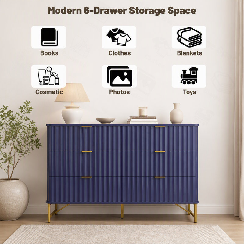 Commode décorative 3 tiroirs, Navy