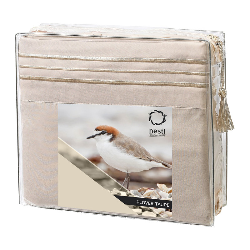 Striped Sheet Set, Twin Sheet Set + 1 Fitted Sheet + 1 Pillowcase, Cream