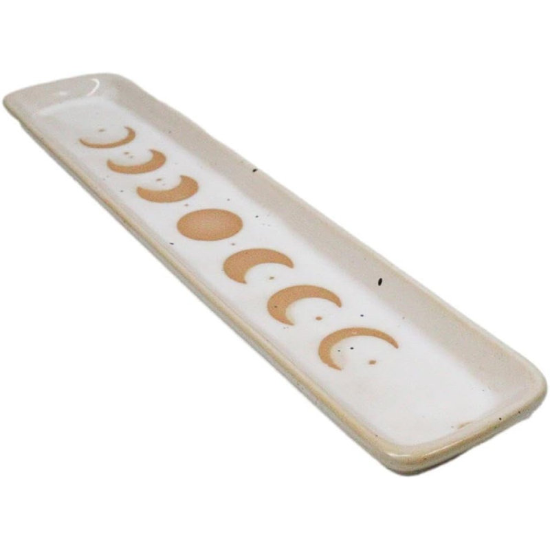 Porte-encens crème en céramique blanc