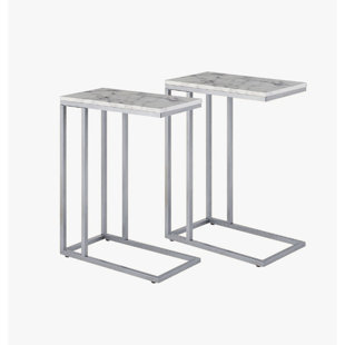 Ensemble de 2 tables de bout en faux C
