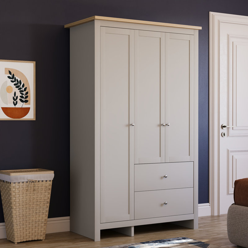 Morley 3 Door Wardrobe, Grey