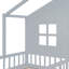 Twin Size House Bed With Sofa, Kids Platform Bed With Two Drawers And Storage Shelf, Grey