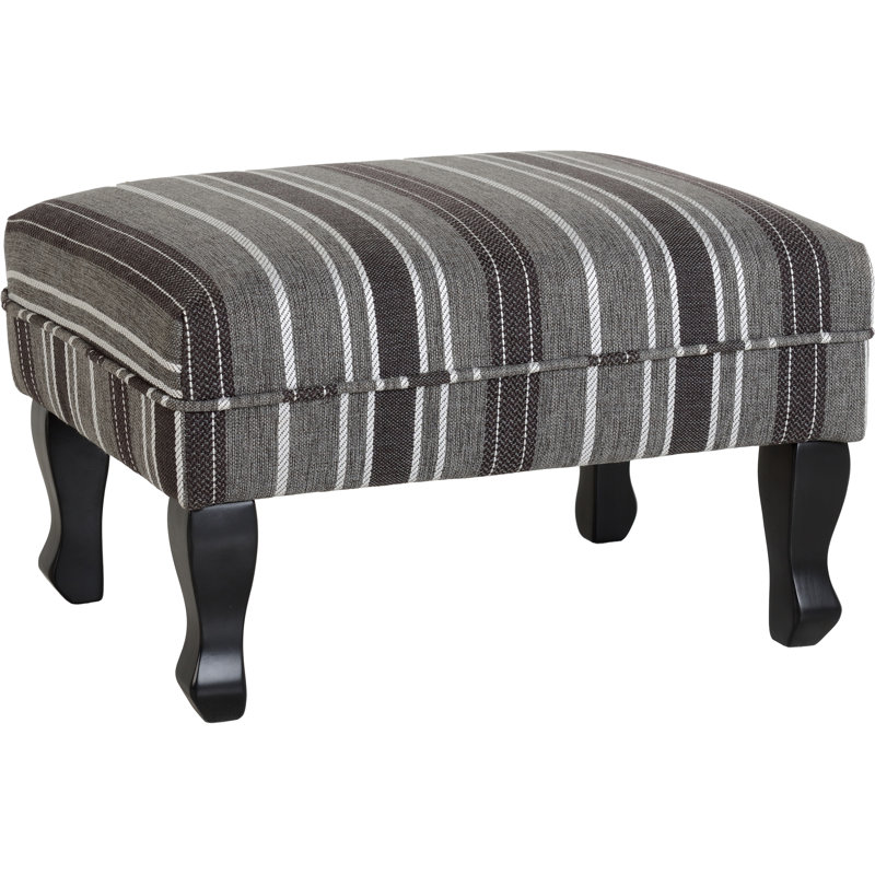 Mont Wide Rectangle Striped Footstool, Grey